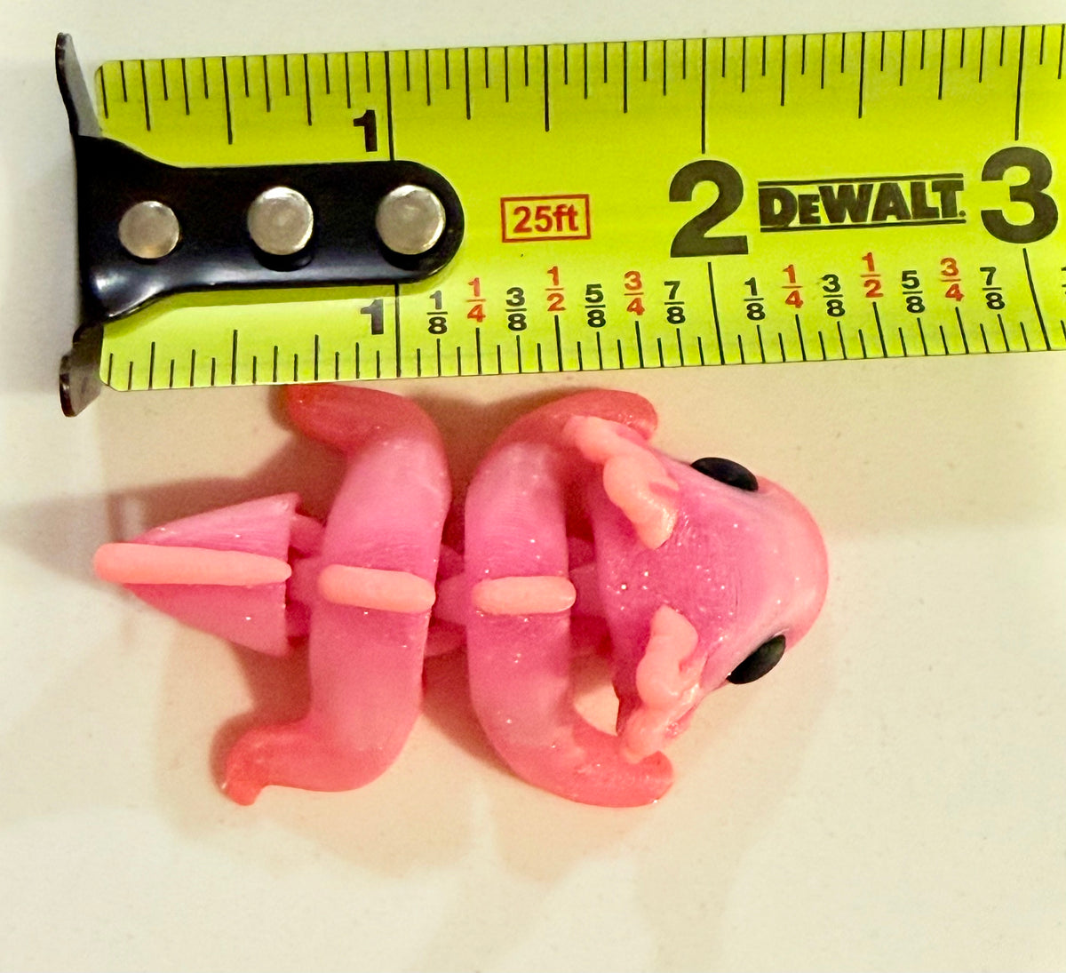 Axolotl Pocket Peep Flexi – Sparkle Pink, Glow, 2”