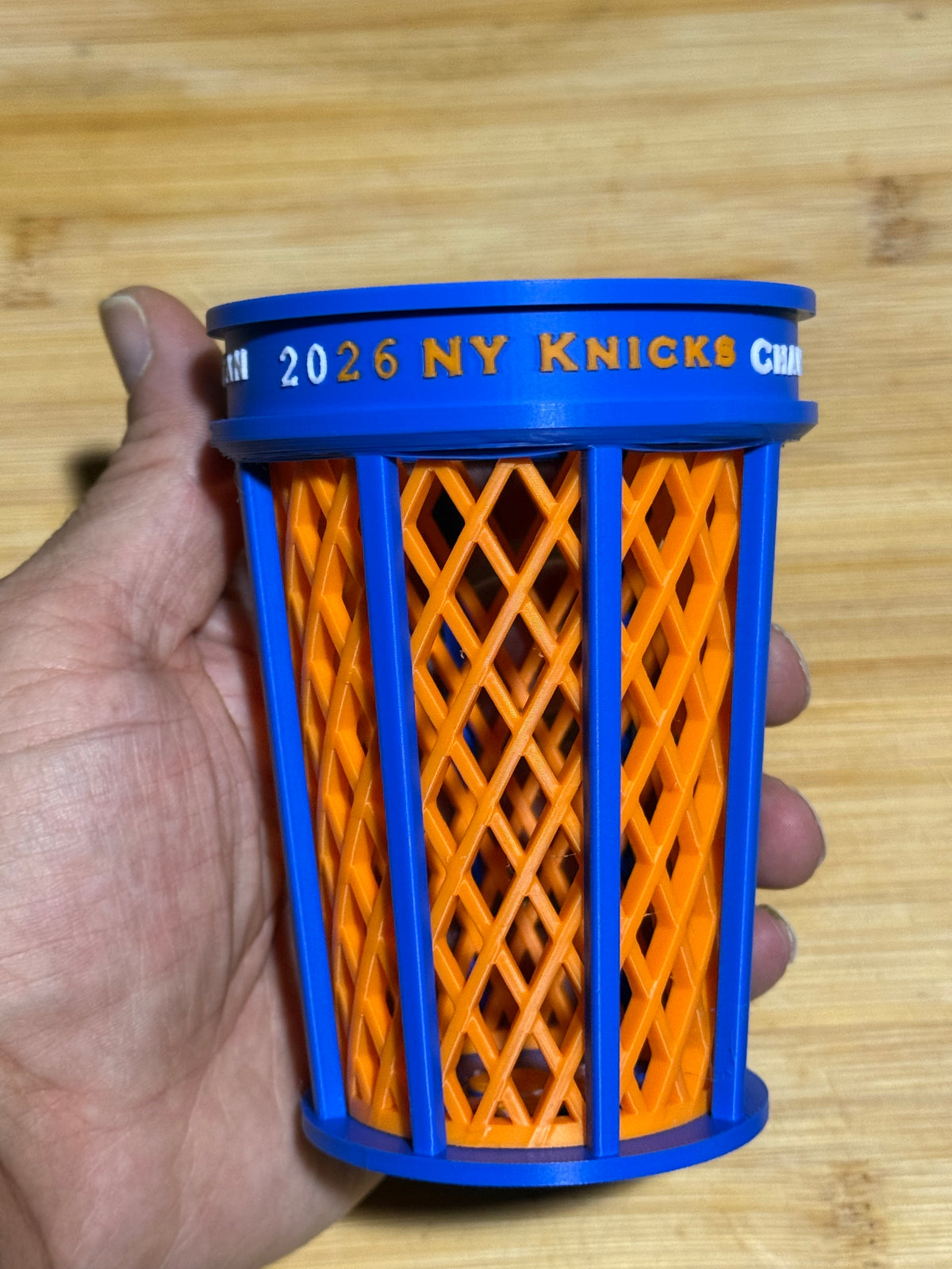 NY Knicks 2026 Championship Trash Can Pen Holder