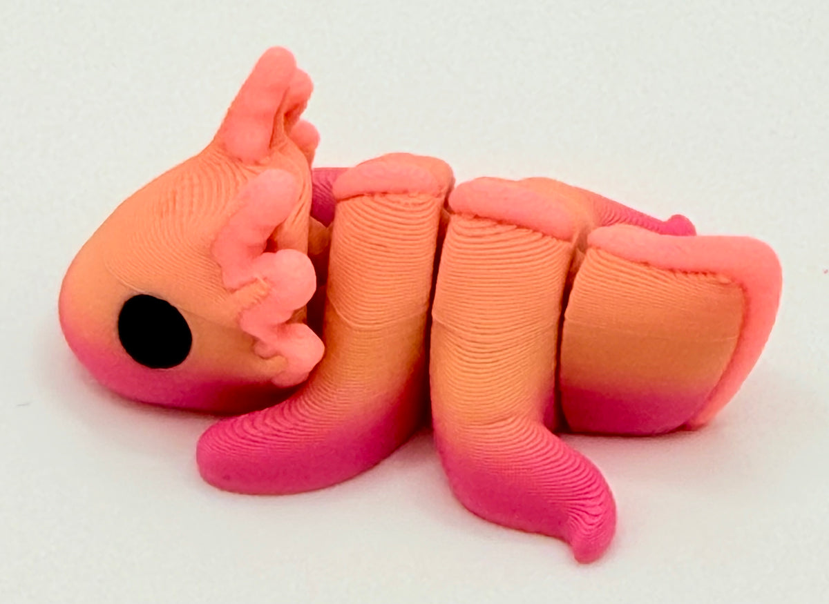 Axolotl Pocket Peep Flexi – Gradient Pink, Glow, 2”
