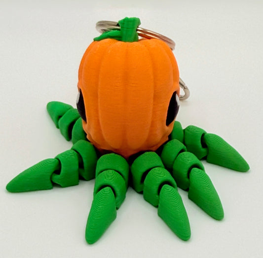 Pumpkin Octopus 3D Printed Flexi Keychain