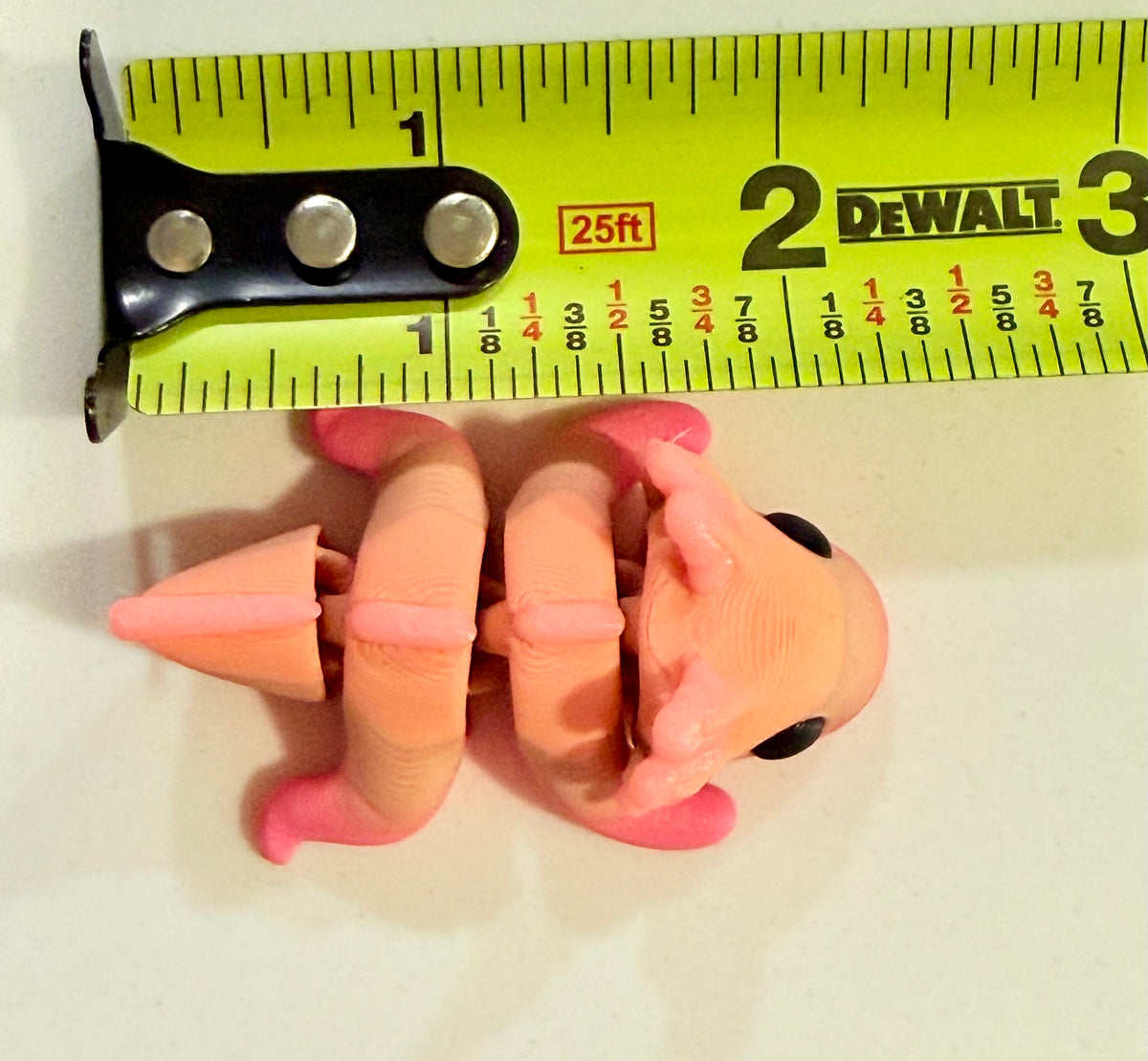 Axolotl Pocket Peep Flexi – Gradient Pink, Glow, 2”