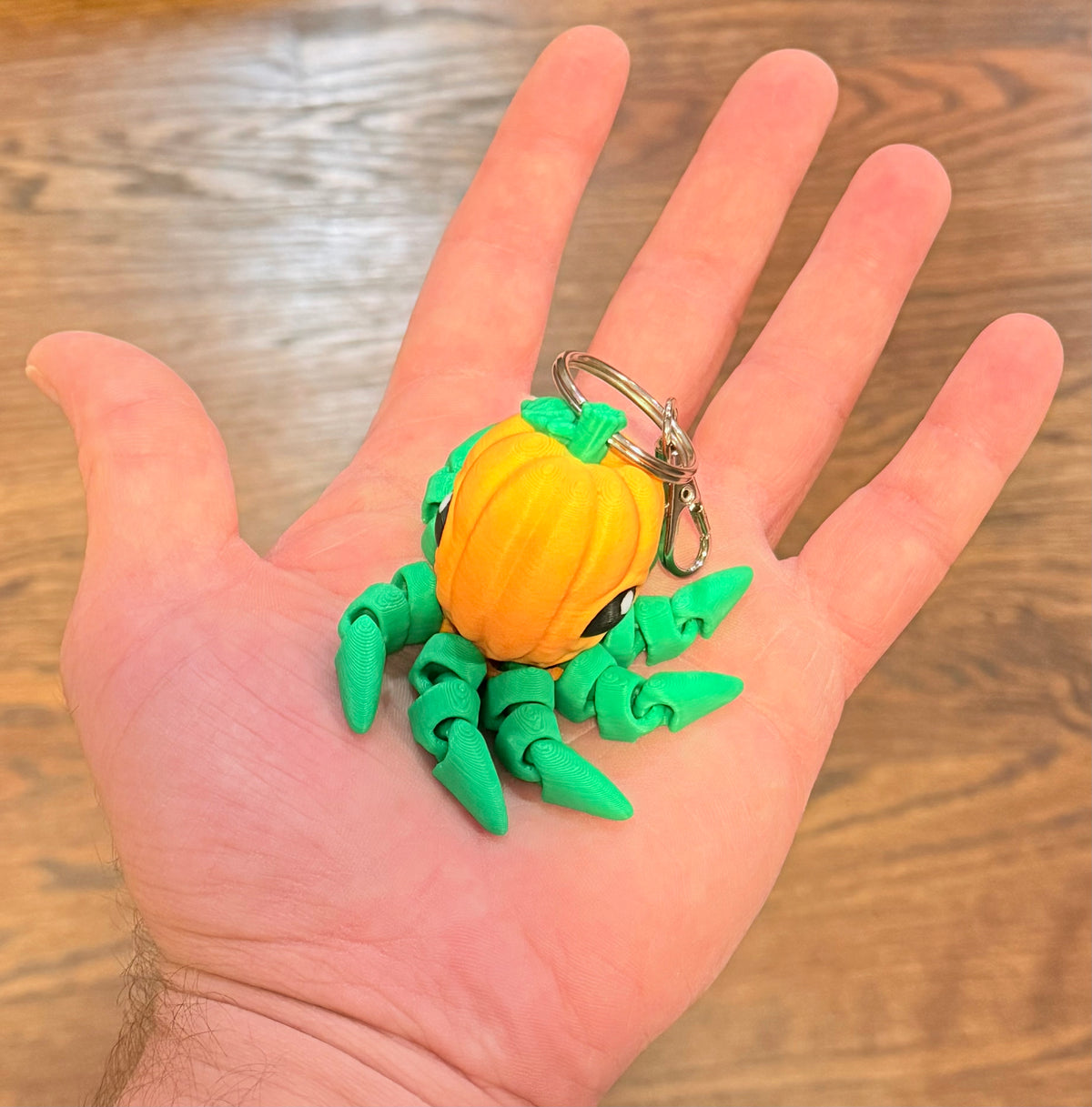 Pumpkin Octopus 3D Printed Flexi Keychain