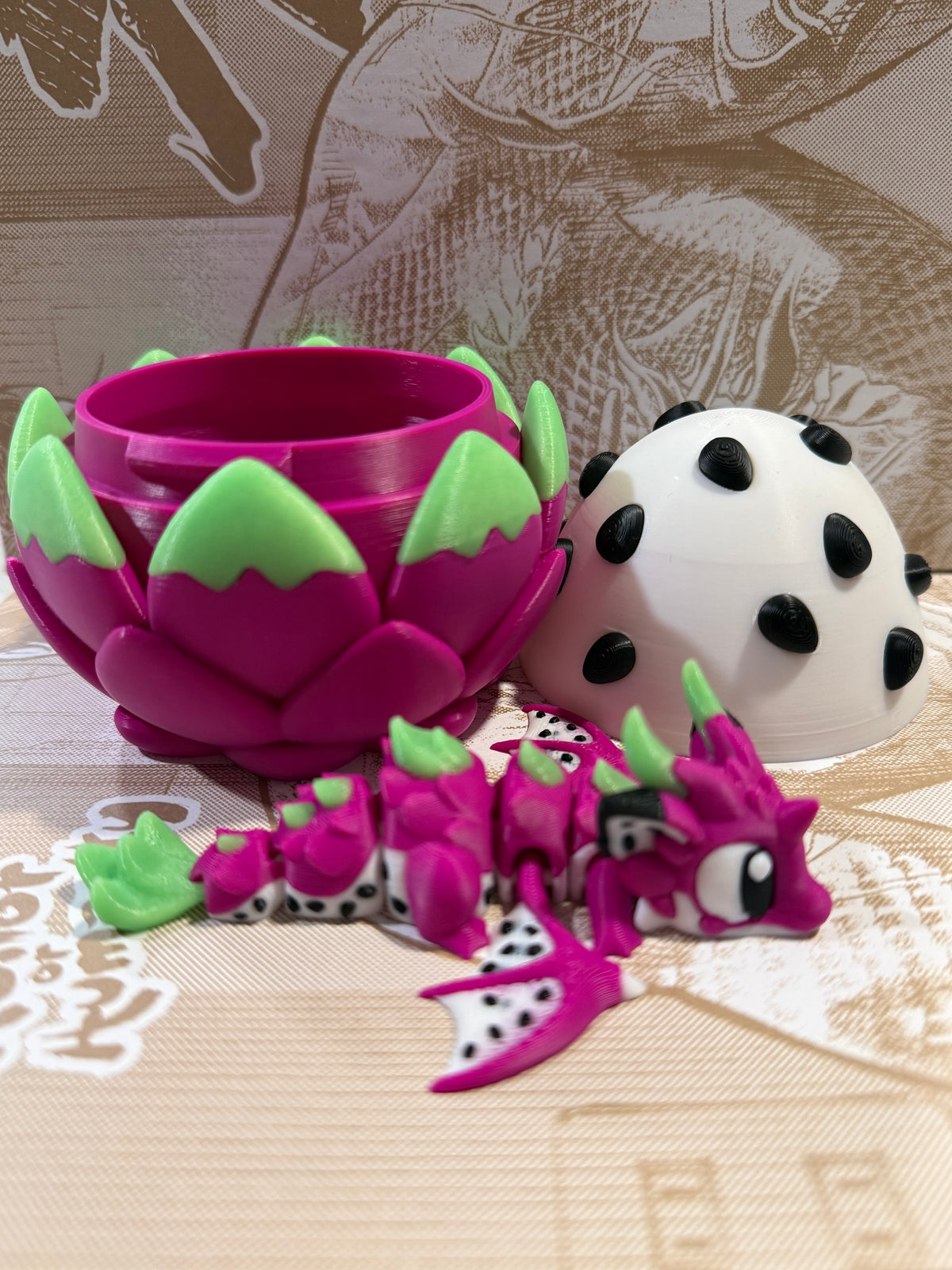 Baby Dragon fruit with egg Glow