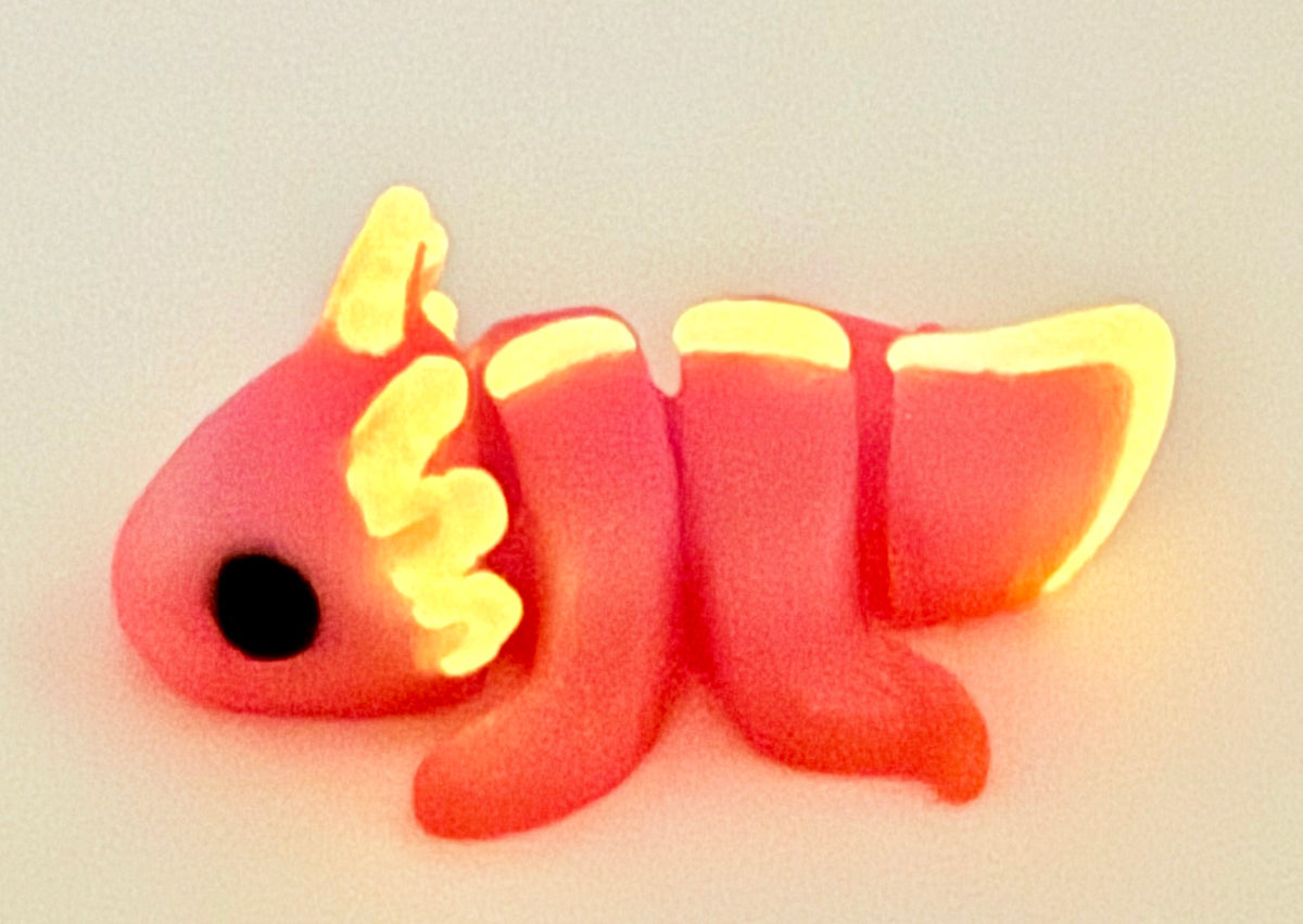 Axolotl Pocket Peep Flexi – Sparkle Pink, Glow, 2”