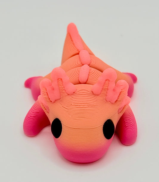 Axolotl Pocket Peep Flexi – Gradient Pink, Glow, 2”