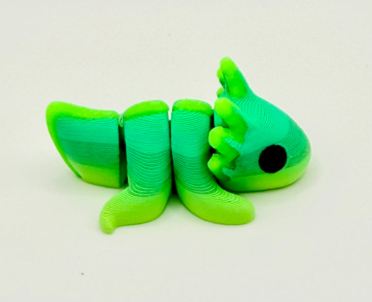Axolotl Pocket Peep Flexi – Green, Glow, 2”