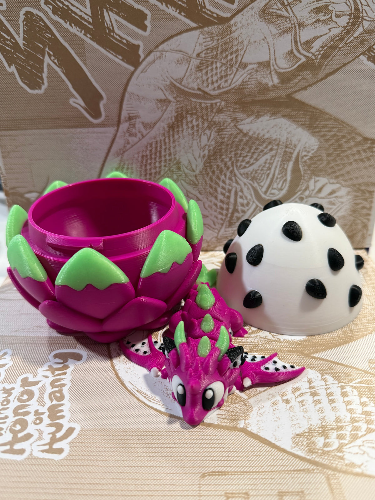 Baby Dragon fruit with egg Glow