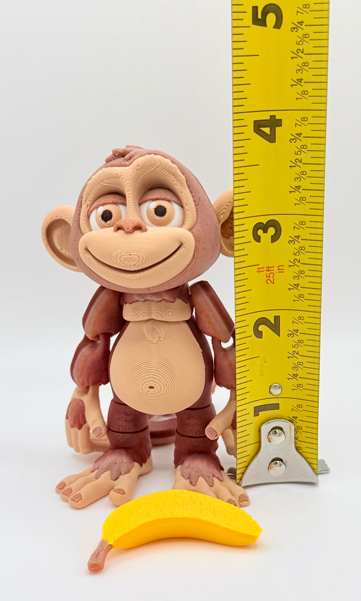 Monkey 3D Printed Flexi with Banana Your New Hanging Buddy!