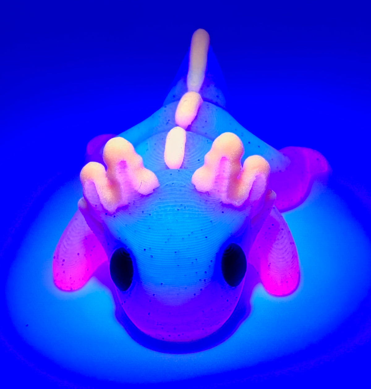Axolotl Pocket Peep Flexi – Sparkle Pink, Glow, 2”