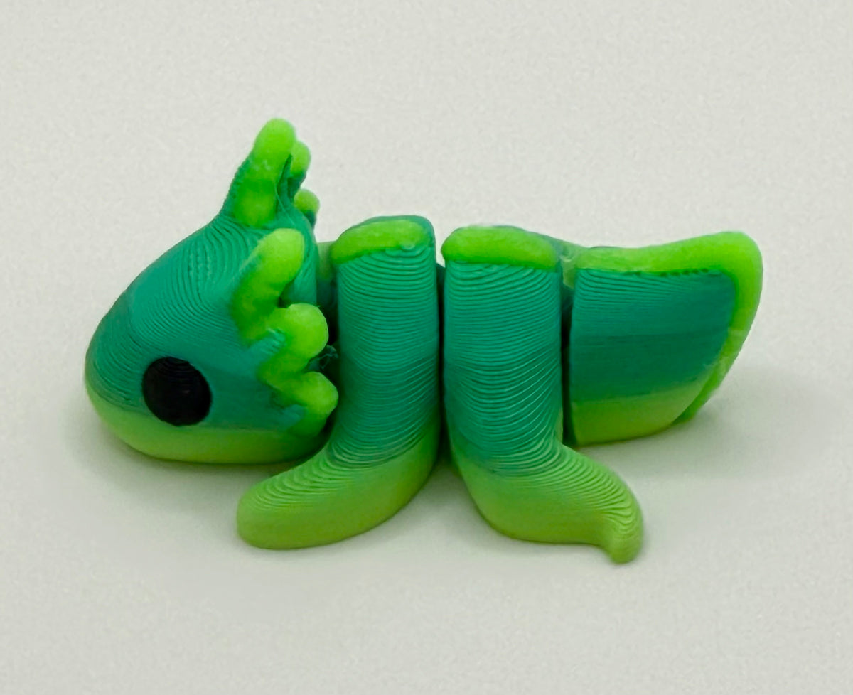 Axolotl Pocket Peep Flexi – Green, Glow, 2”