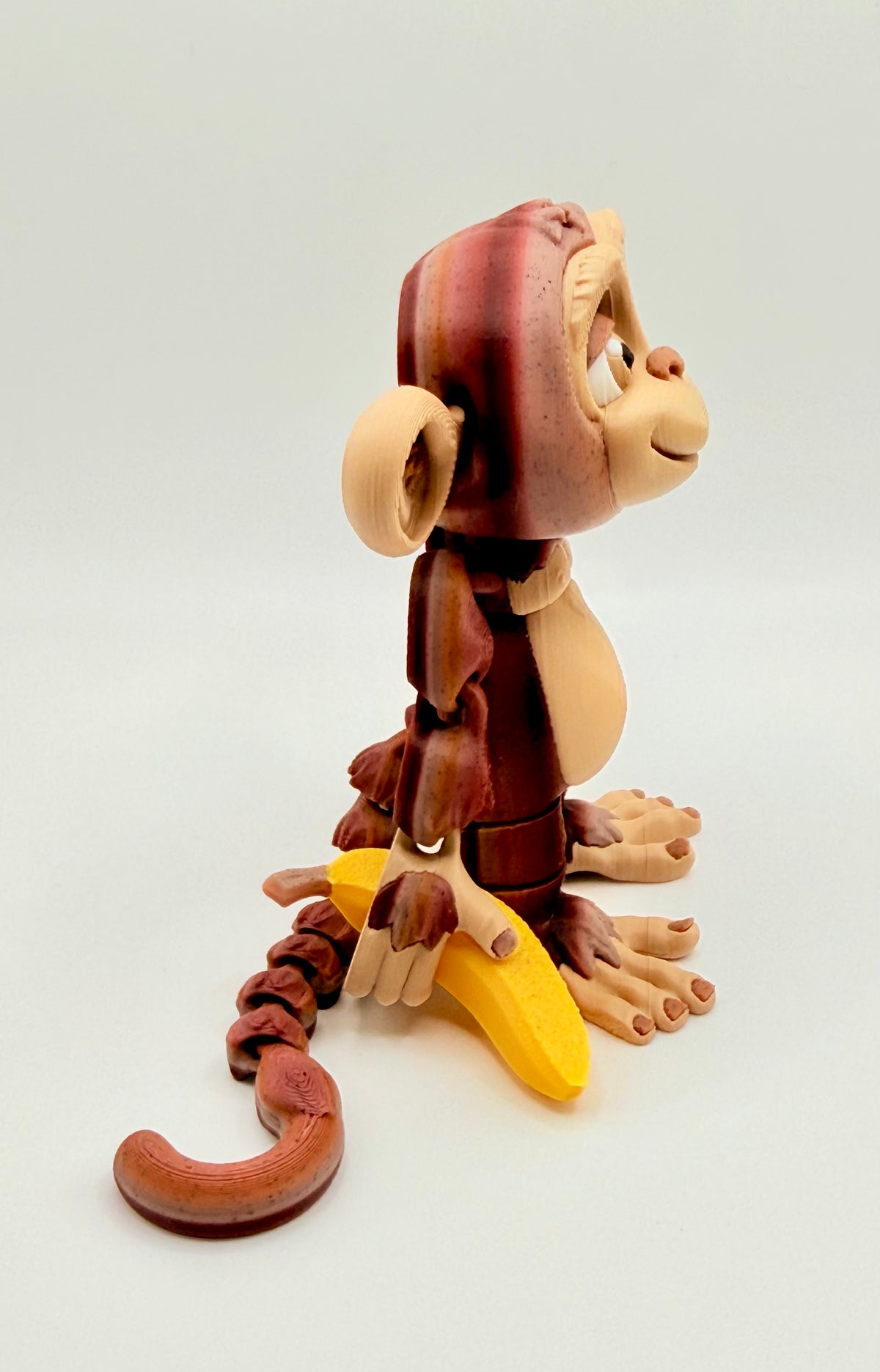Monkey 3D Printed Flexi with Banana Your New Hanging Buddy!