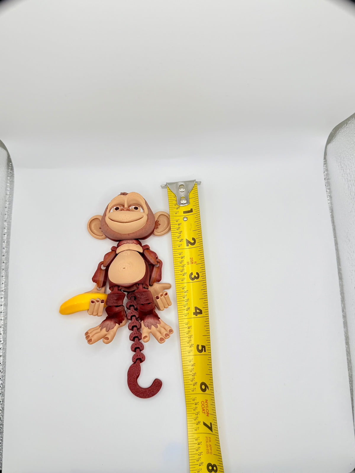 Monkey 3D Printed Flexi with Banana Your New Hanging Buddy!