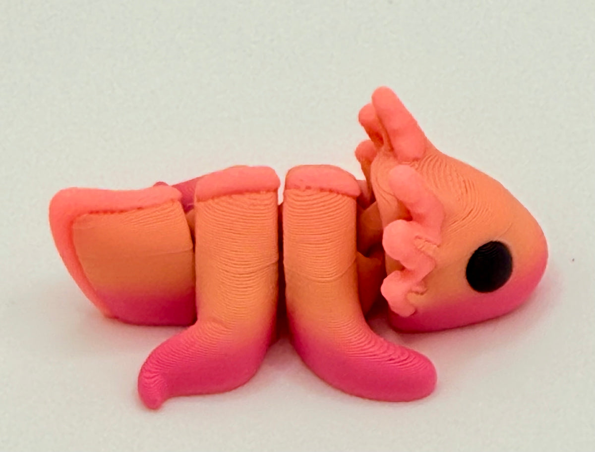 Axolotl Pocket Peep Flexi – Gradient Pink, Glow, 2”
