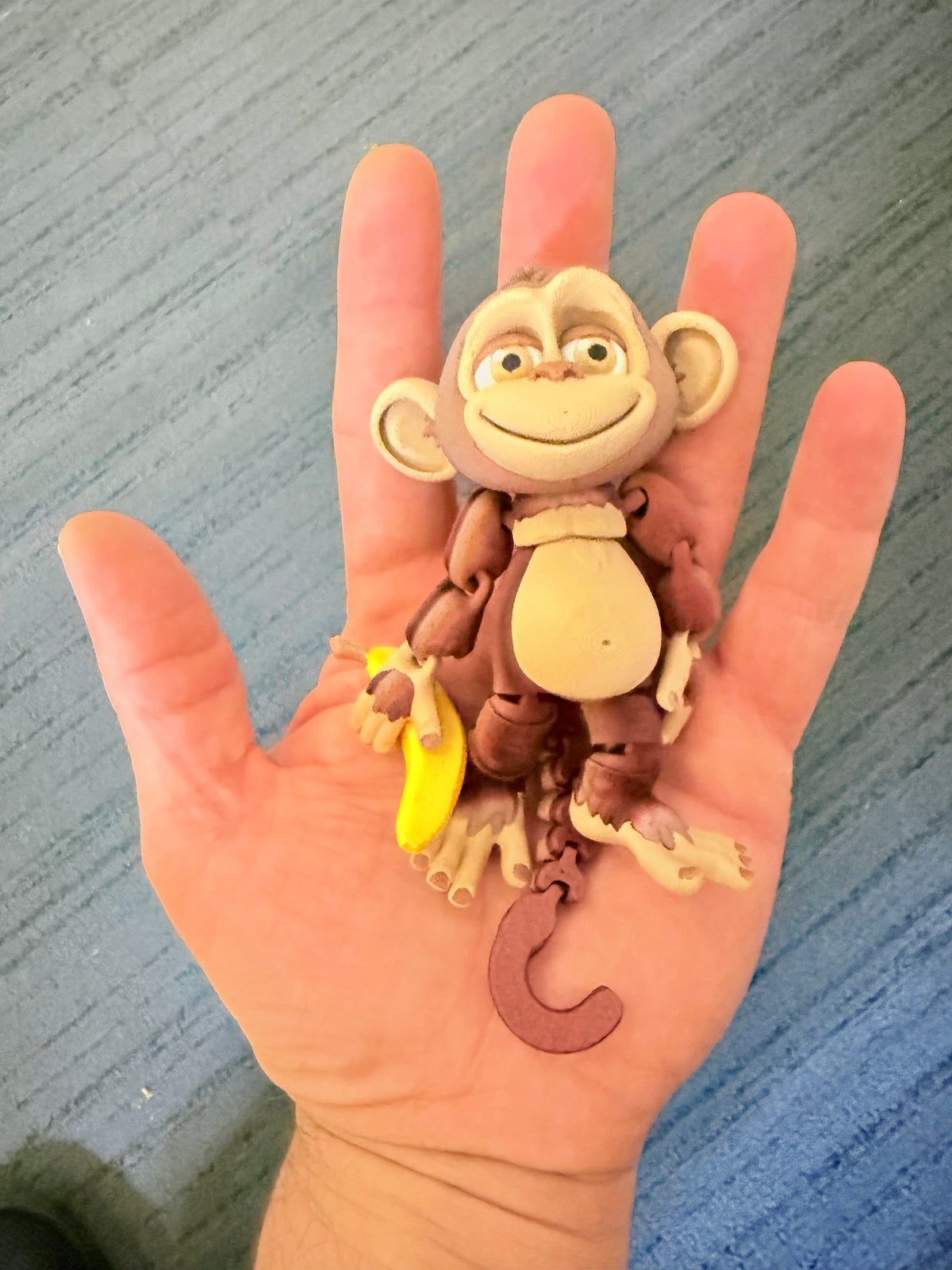Monkey 3D Printed Flexi with Banana Your New Hanging Buddy!