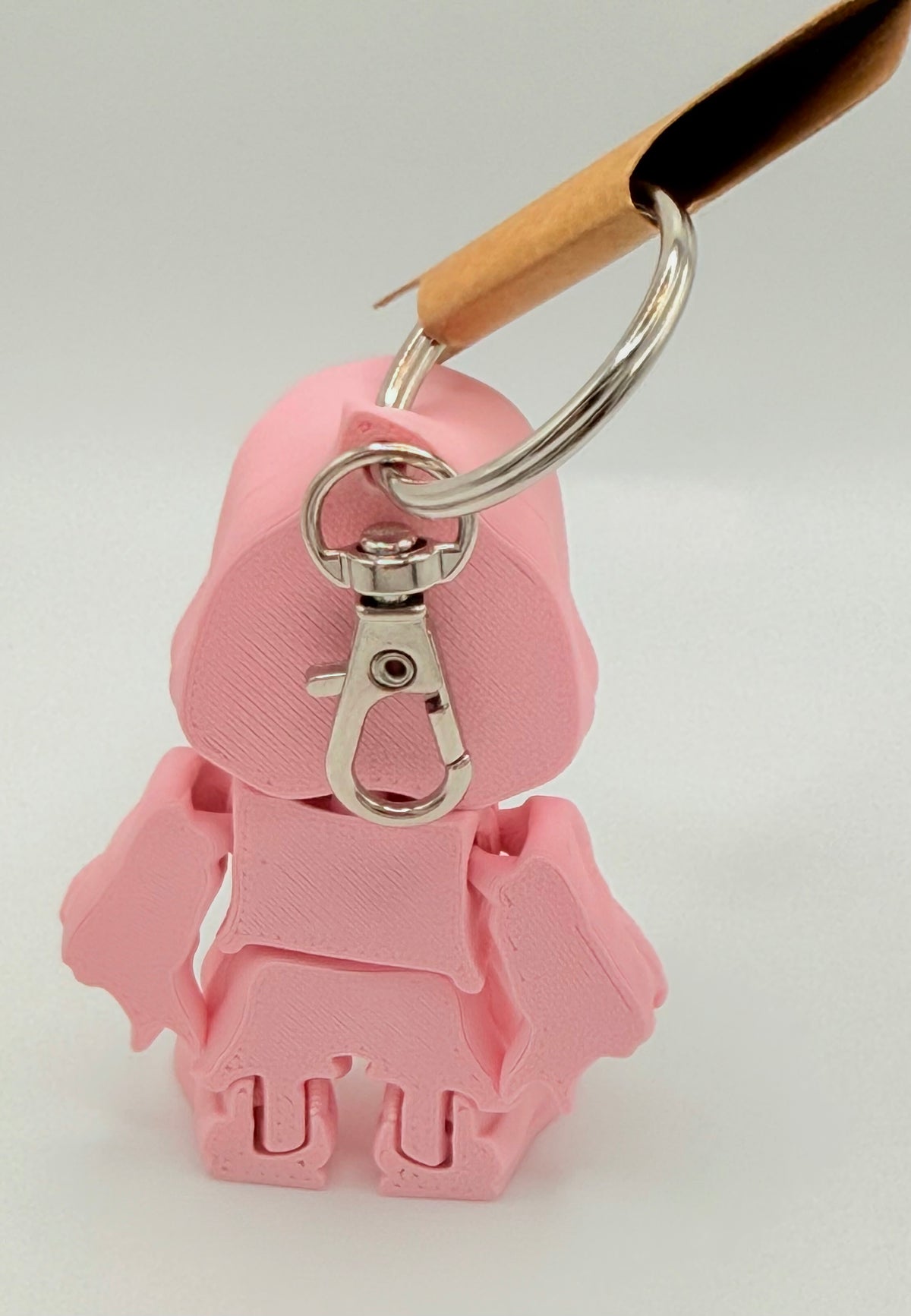 Ghost Face 3D Printed Flexi keychain biodegradable. In PINK