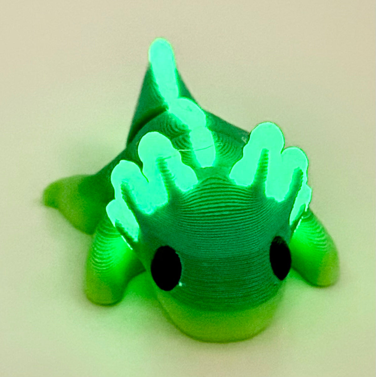 Axolotl Pocket Peep Flexi – Green, Glow, 2”