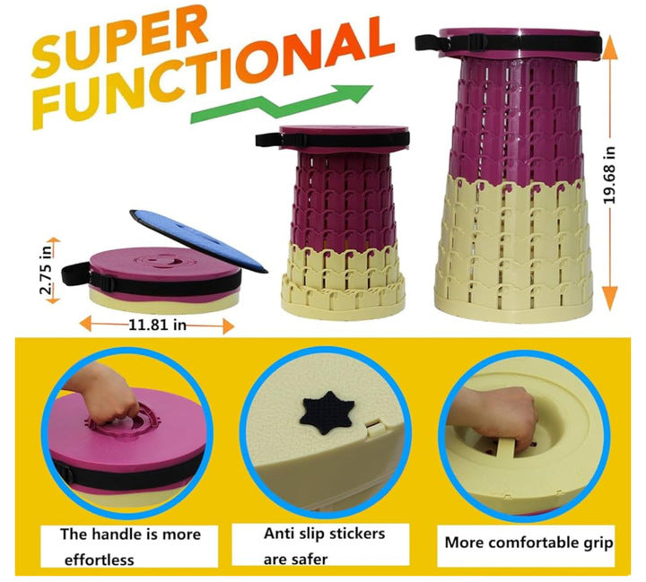 XL Collapsible Stools Purple/Yellow