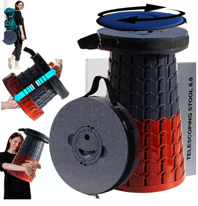 XL Collapsible Stools Navy/Wine