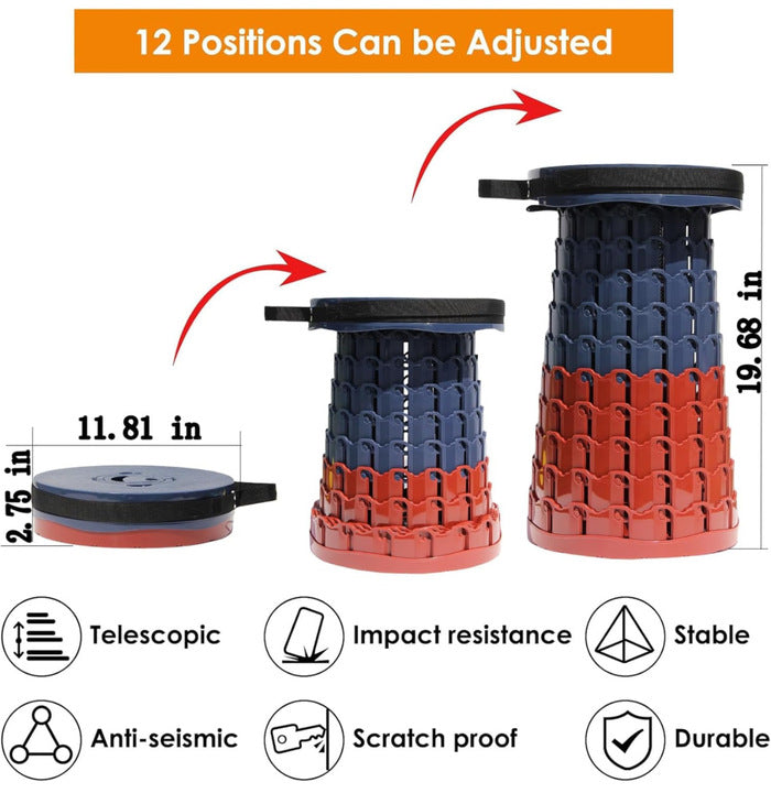 XL Collapsible Stools Navy/Wine